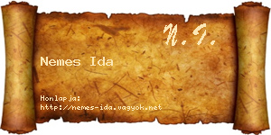 Nemes Ida névjegykártya